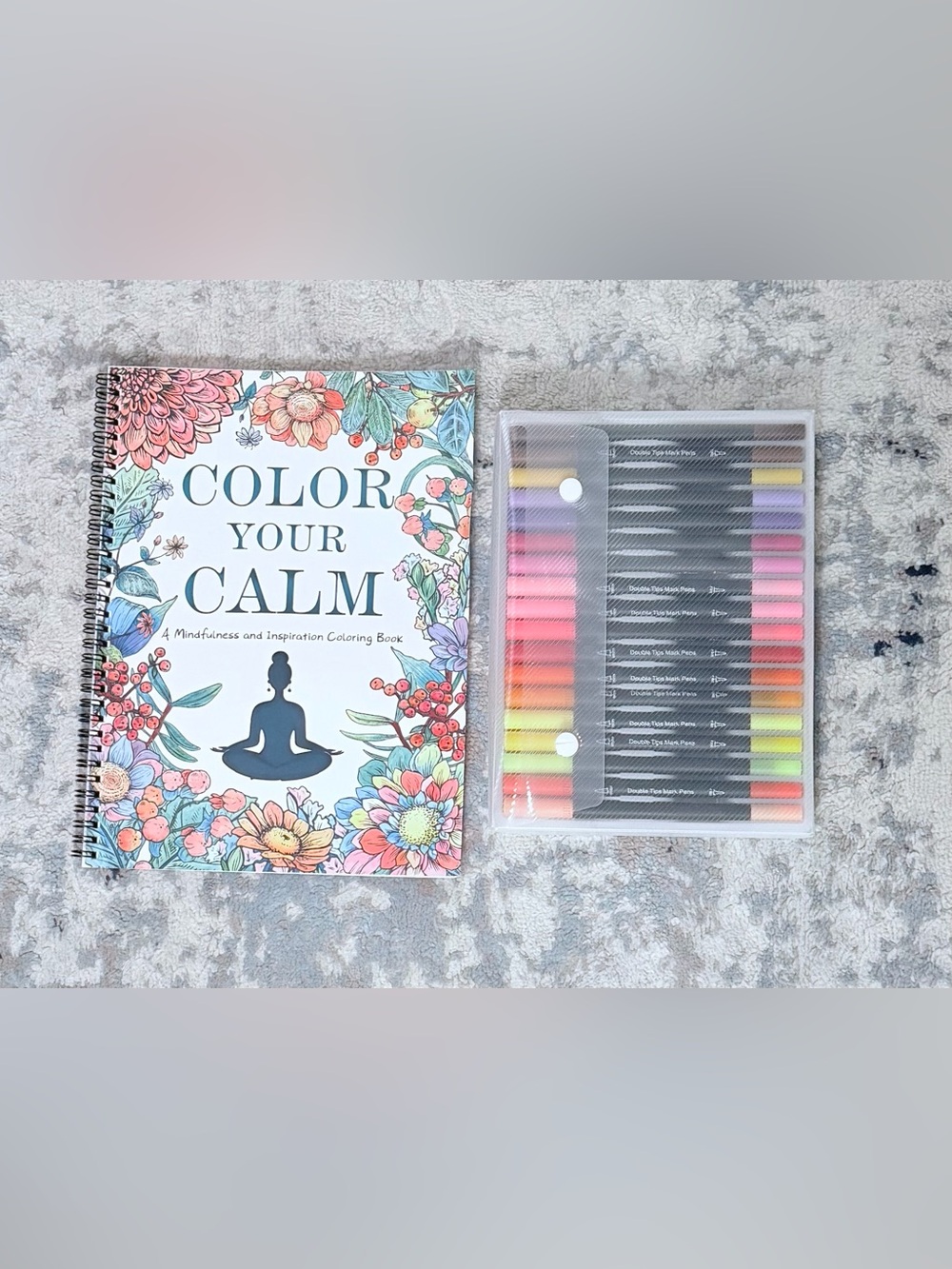 $20 or FREE Color your Calm adult coloring book with marker set